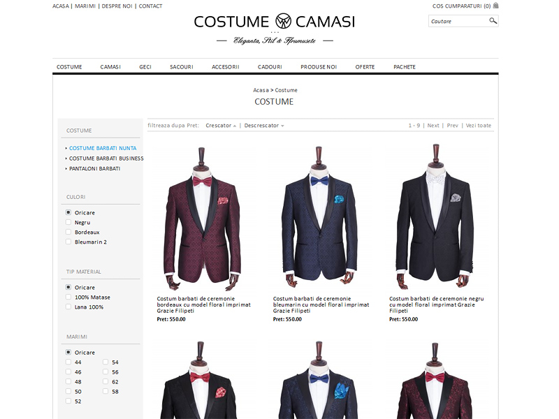 creare magazin online îmbrăcăminte bărbăți